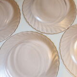 4 flat plates from Arcoroc model "rosaline"