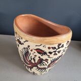 Terracotta and patterned canvas planter