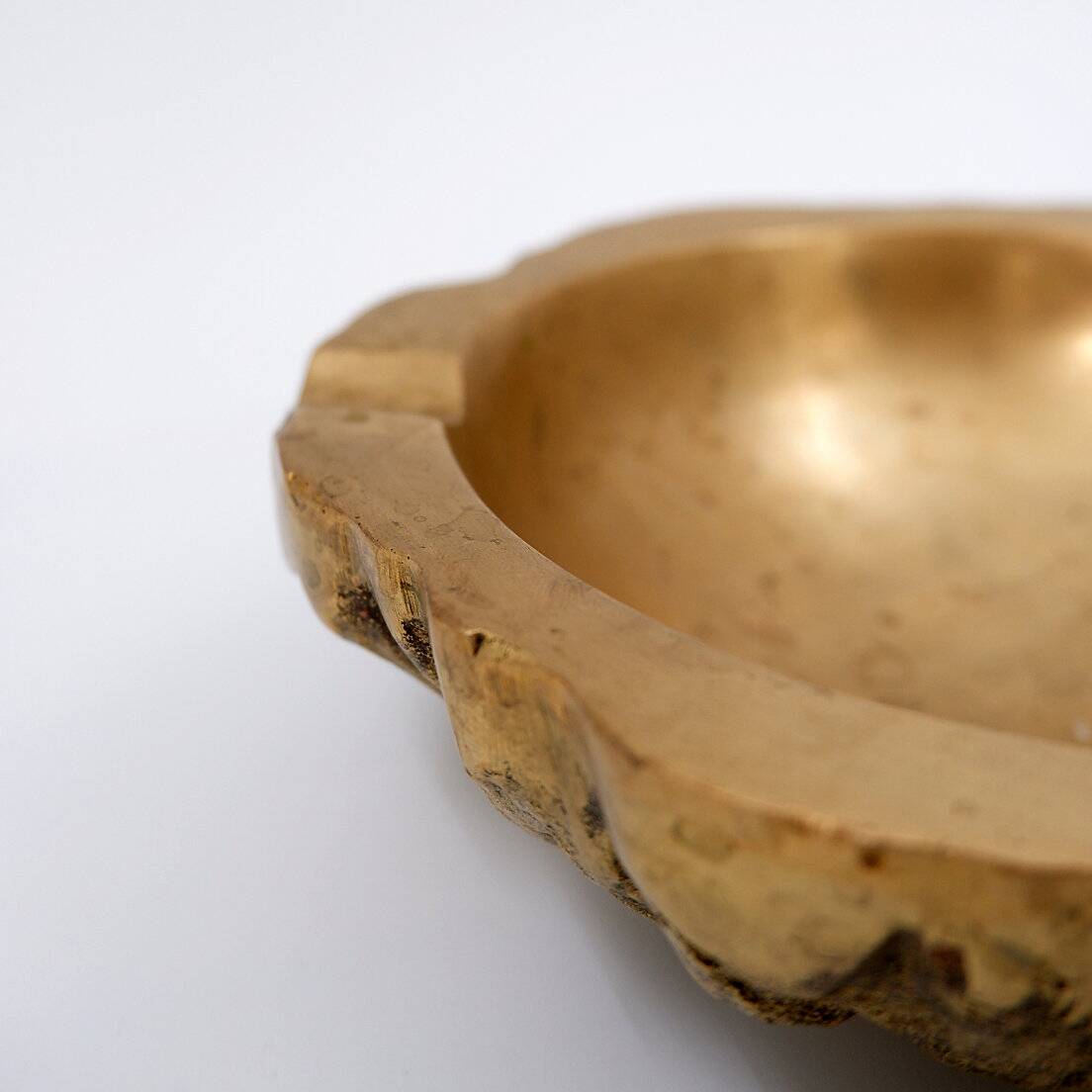 Brutalist 50s Brass Ashtray /