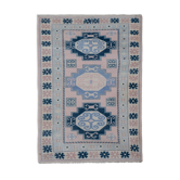 Vintage blue turkish Kars carpet, 1970s  95 x 137 cm