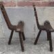 Pair of brutalist tripod stools