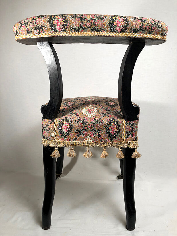 Napoleon III voyeuristic chair, blackened wood