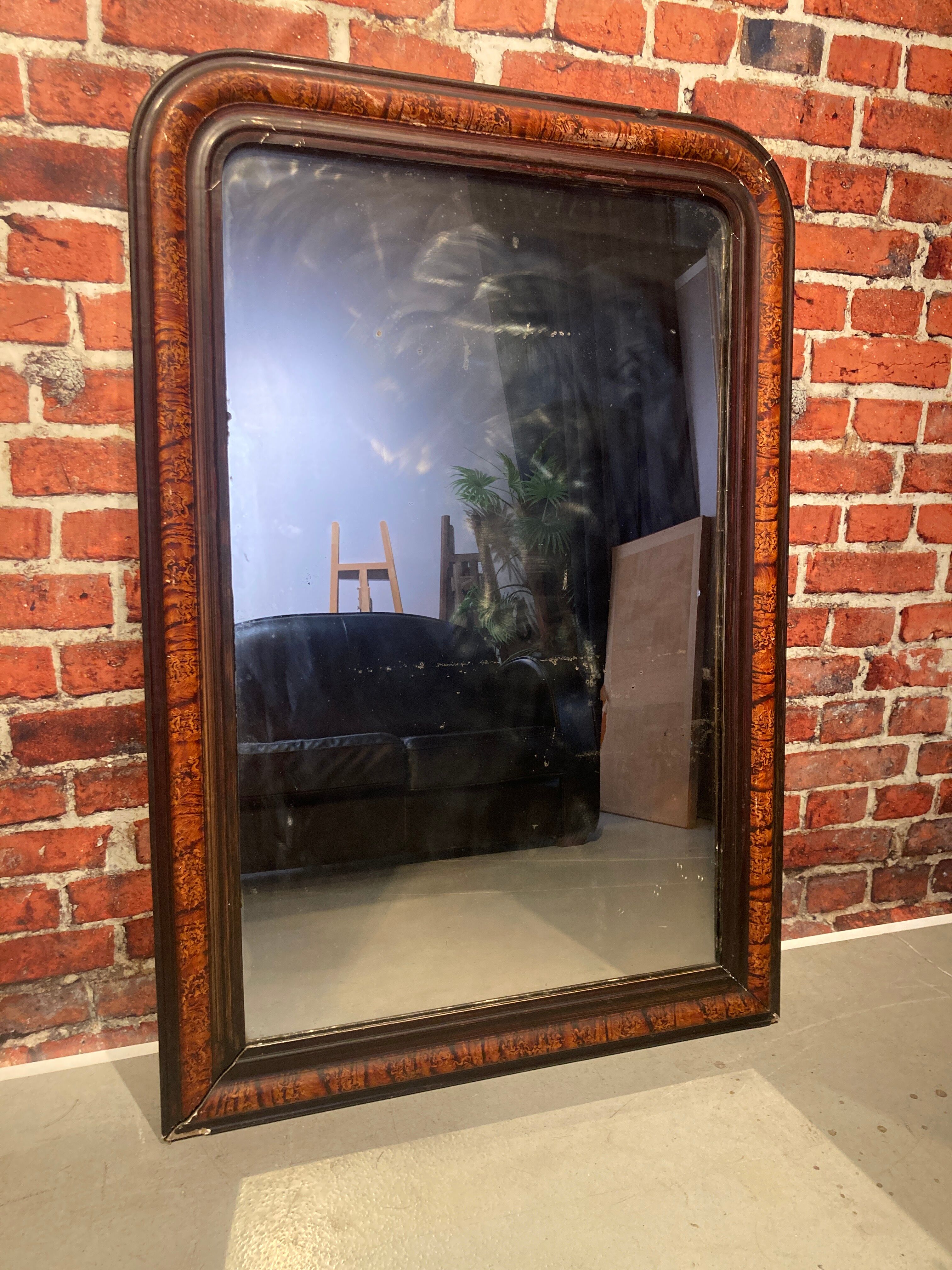 Mirror with wooden frame