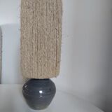 Vintage stoneware and rope lamp