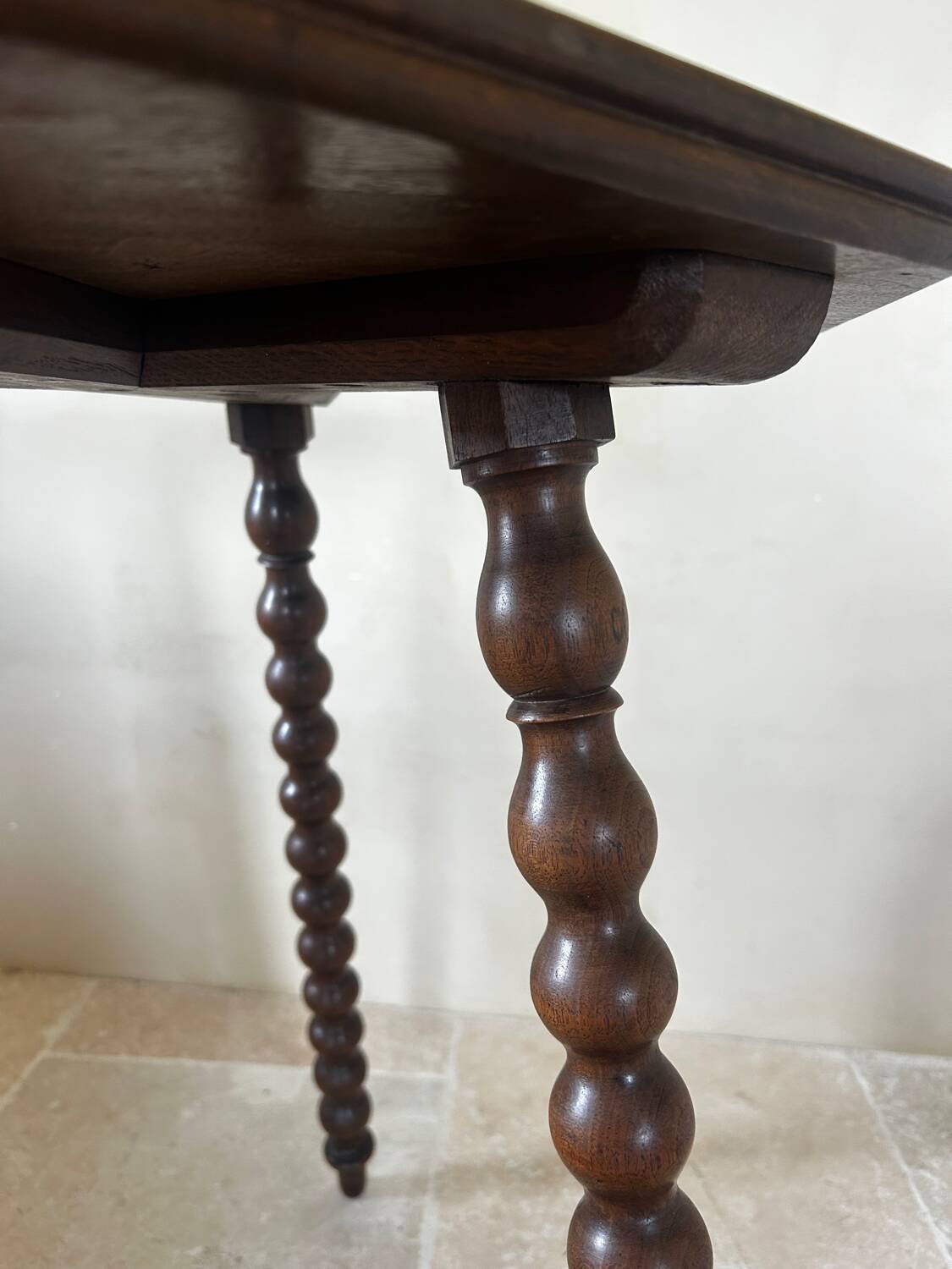 Octagonal side table with turned legs