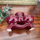 Pair of vintage glazed ceramic candle holders