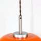 Suspension en verre orange du milieu du siècle