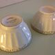Two ribbed white bowls in Longchamp Porcelain /vintage 60s