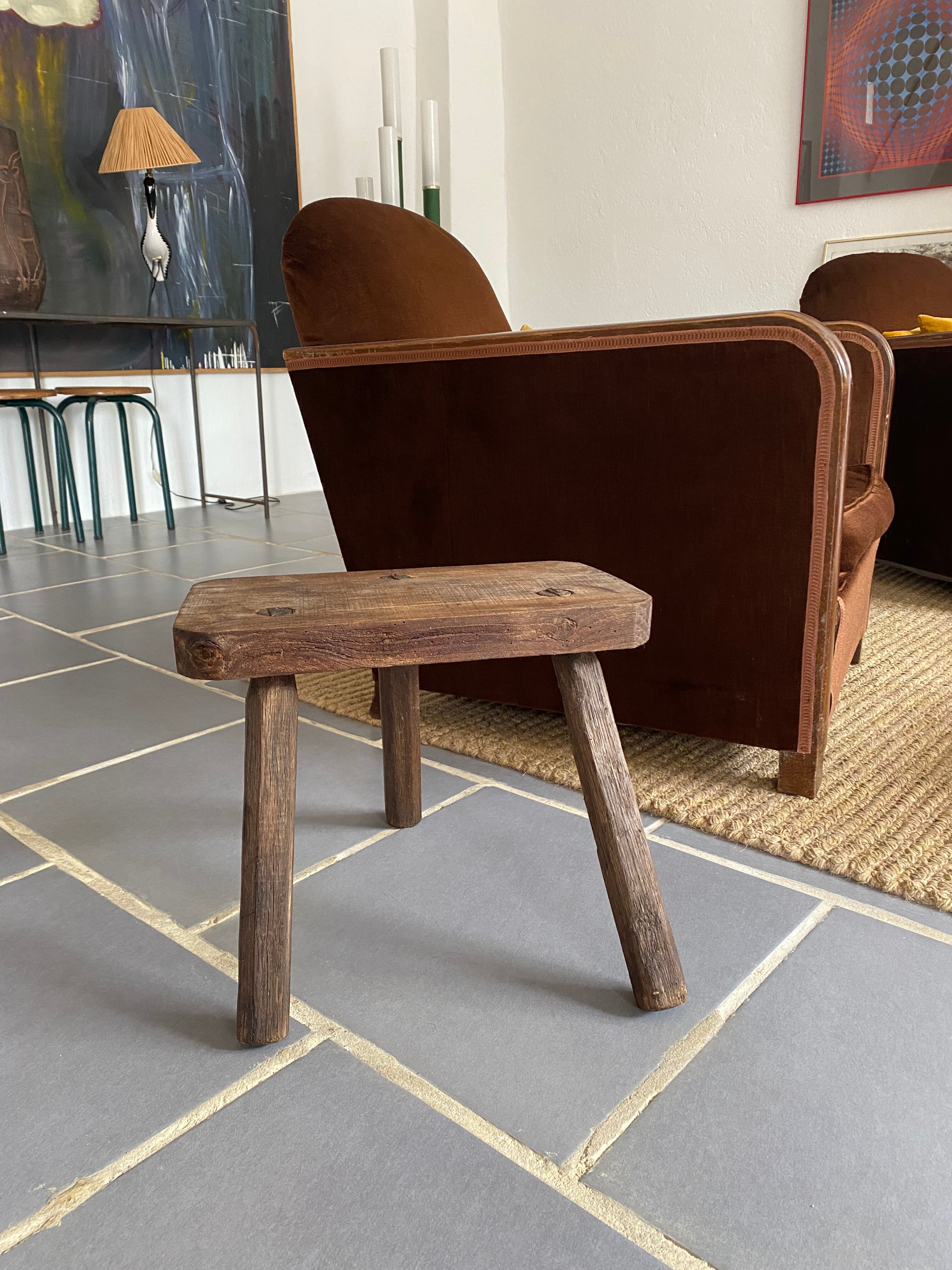 Antique tripod farm stool
