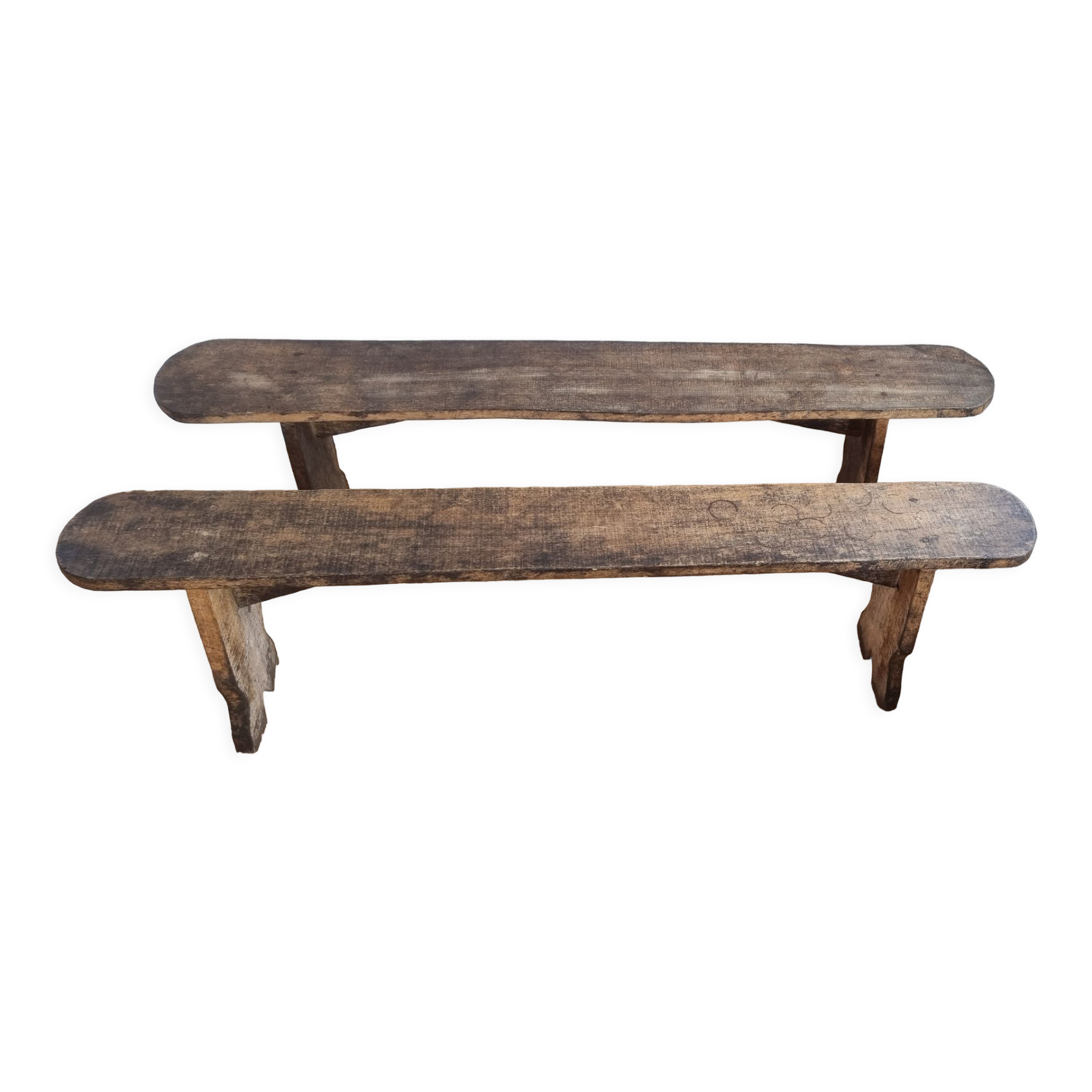 Pair vintage benches