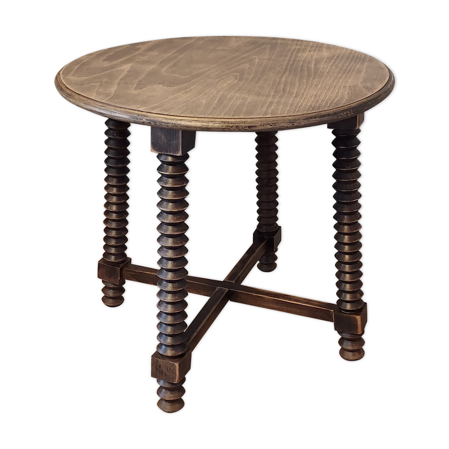 Side table turned wooden legs