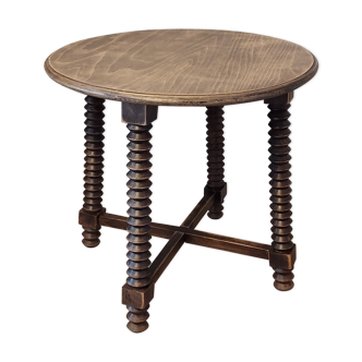 Side table turned wooden legs