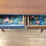 Desk teak feet compass