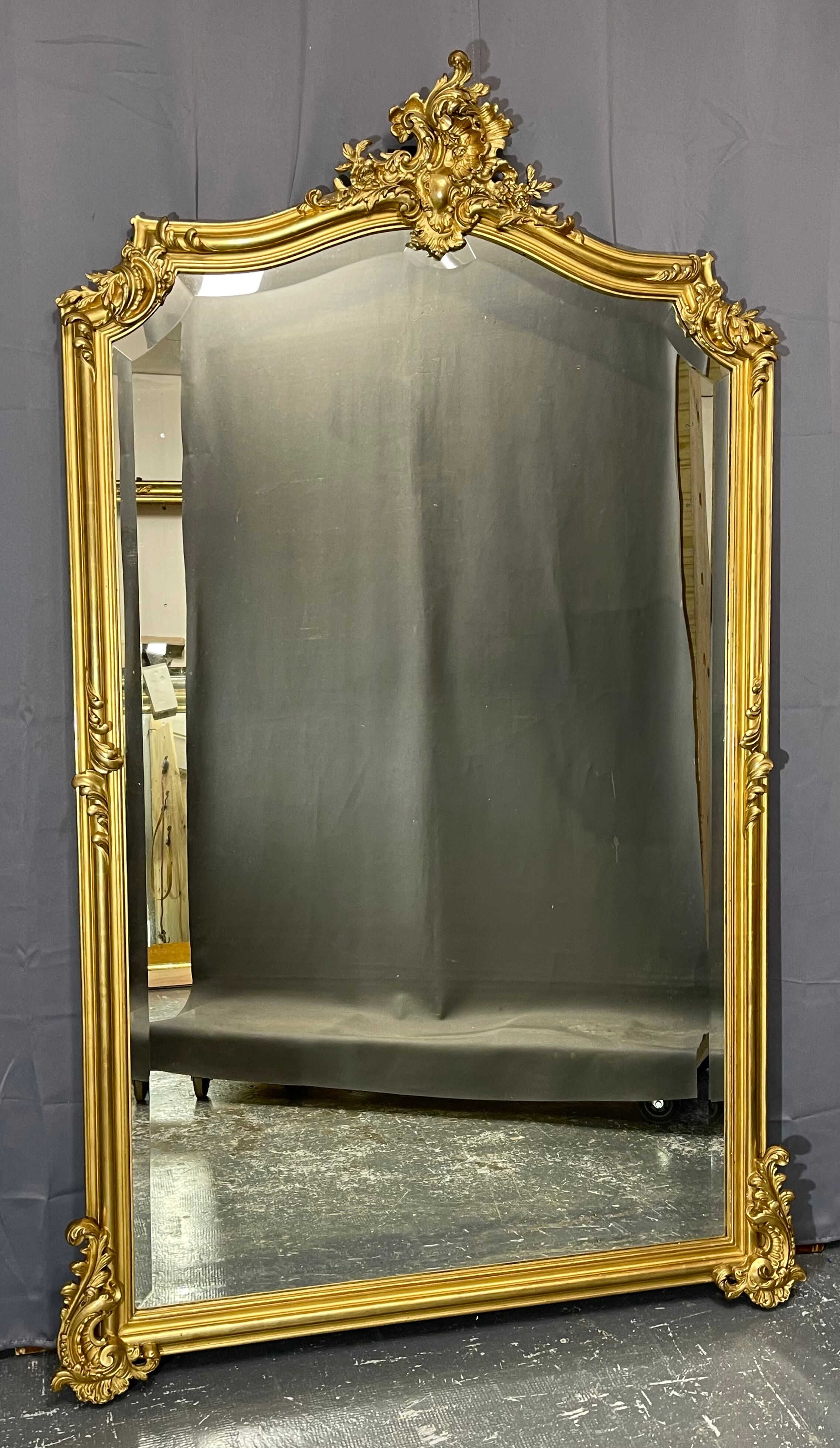 Mirror 174x111 period XIXth beautiful gilding, very good condition