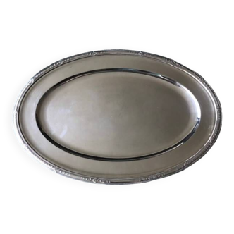 Large ercuis oval dish in silver metal