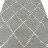 Moroccan berber carpet grey in hand-woven wool