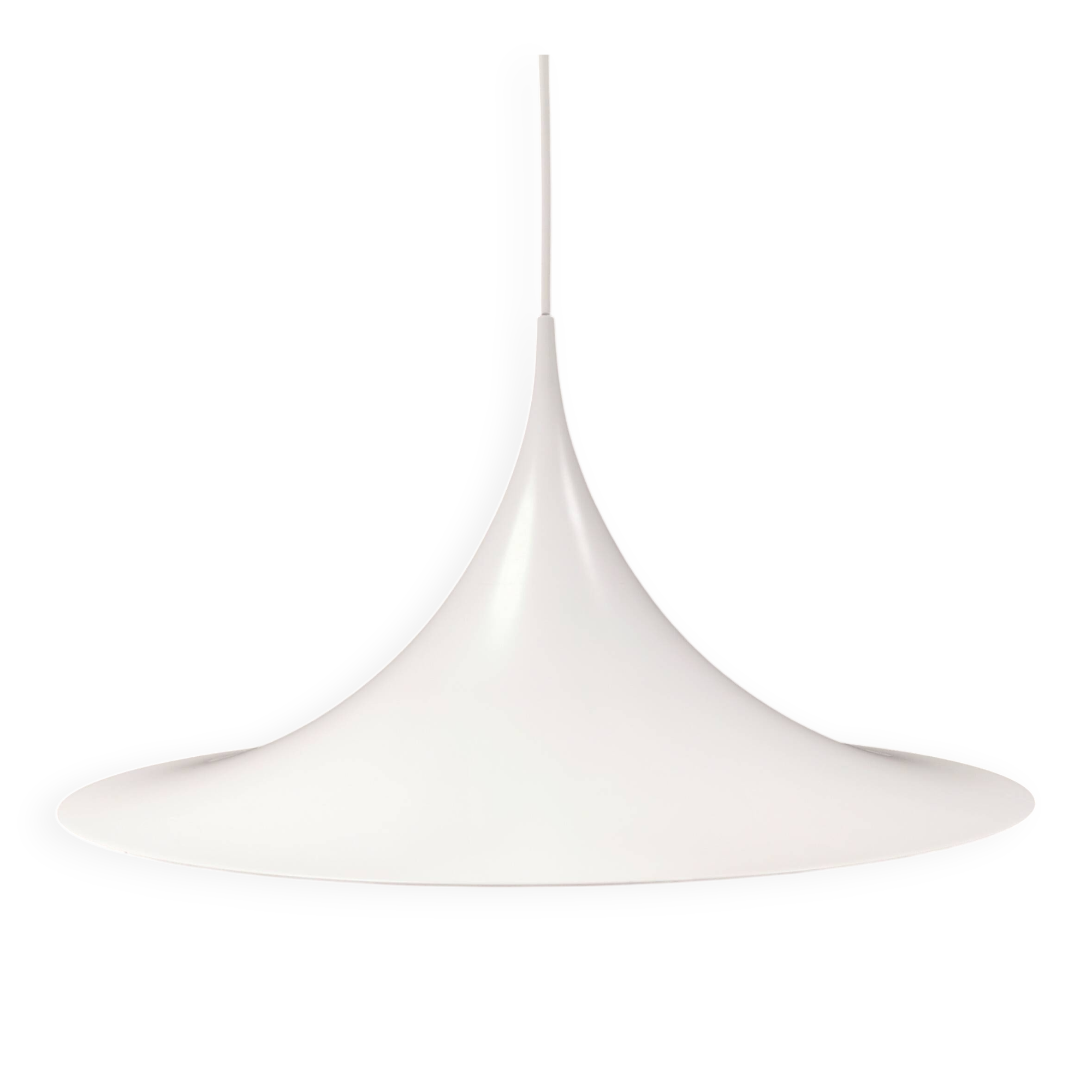 Vintage Fog & Mørup Semi Hanging Lamp, White Lacquered, Denmark 1970-80s