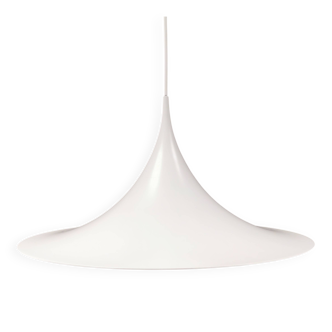 Vintage Fog & Mørup Semi Hanging Lamp, White Lacquered, Denmark 1970-80s