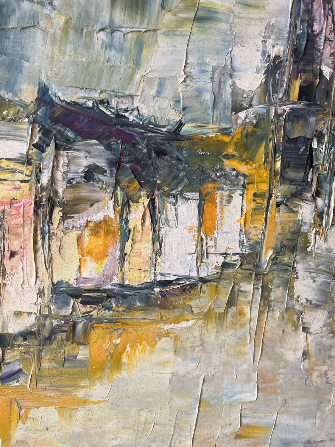 Main Street, knife technique, signed M Attal 1974