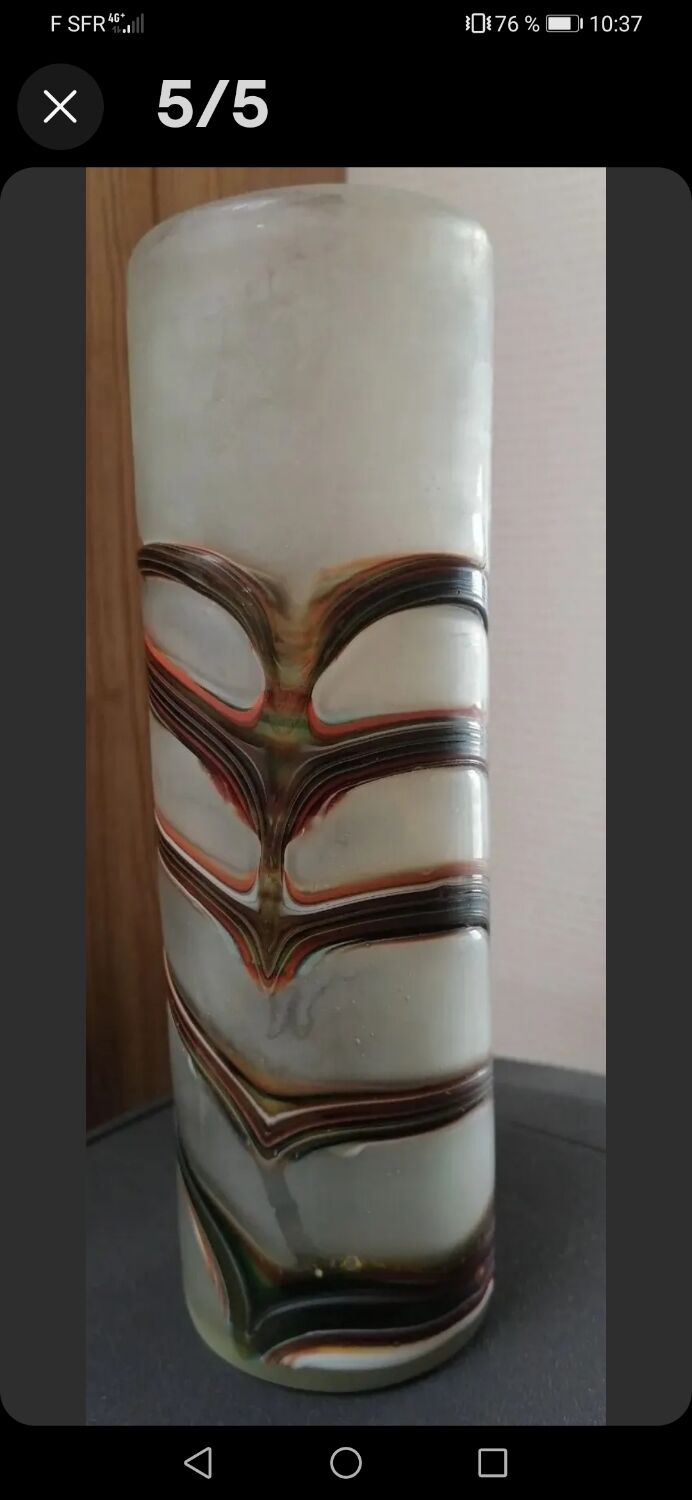 Vase roll glass paste Murano original