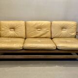 3-seater leather sofa, Brazilian design, 1960s