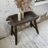 Brutalist solid wood console