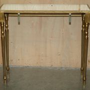 Italian vintage console with a glass mirror top.