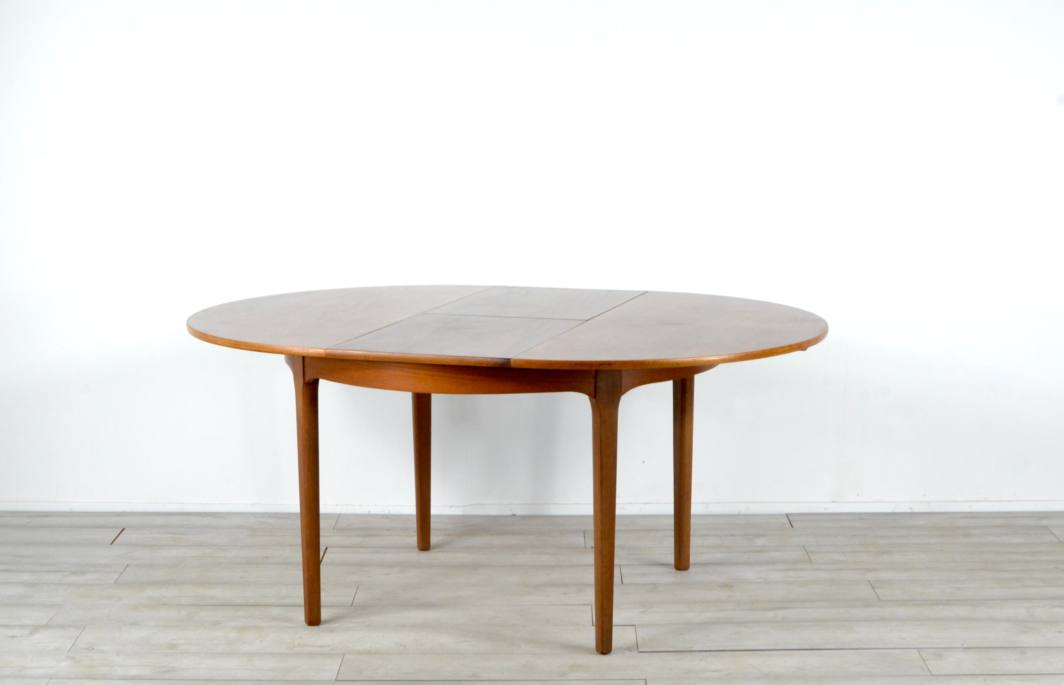 Midcentury Extending Round Teak Table and Chairs by Nathan. Vintage Modern / Danish Style / Retro.