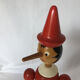 PINOCCHIO WOODEN ARTICULATED COAT RED AND GREEN HANDMADE VINTAGE