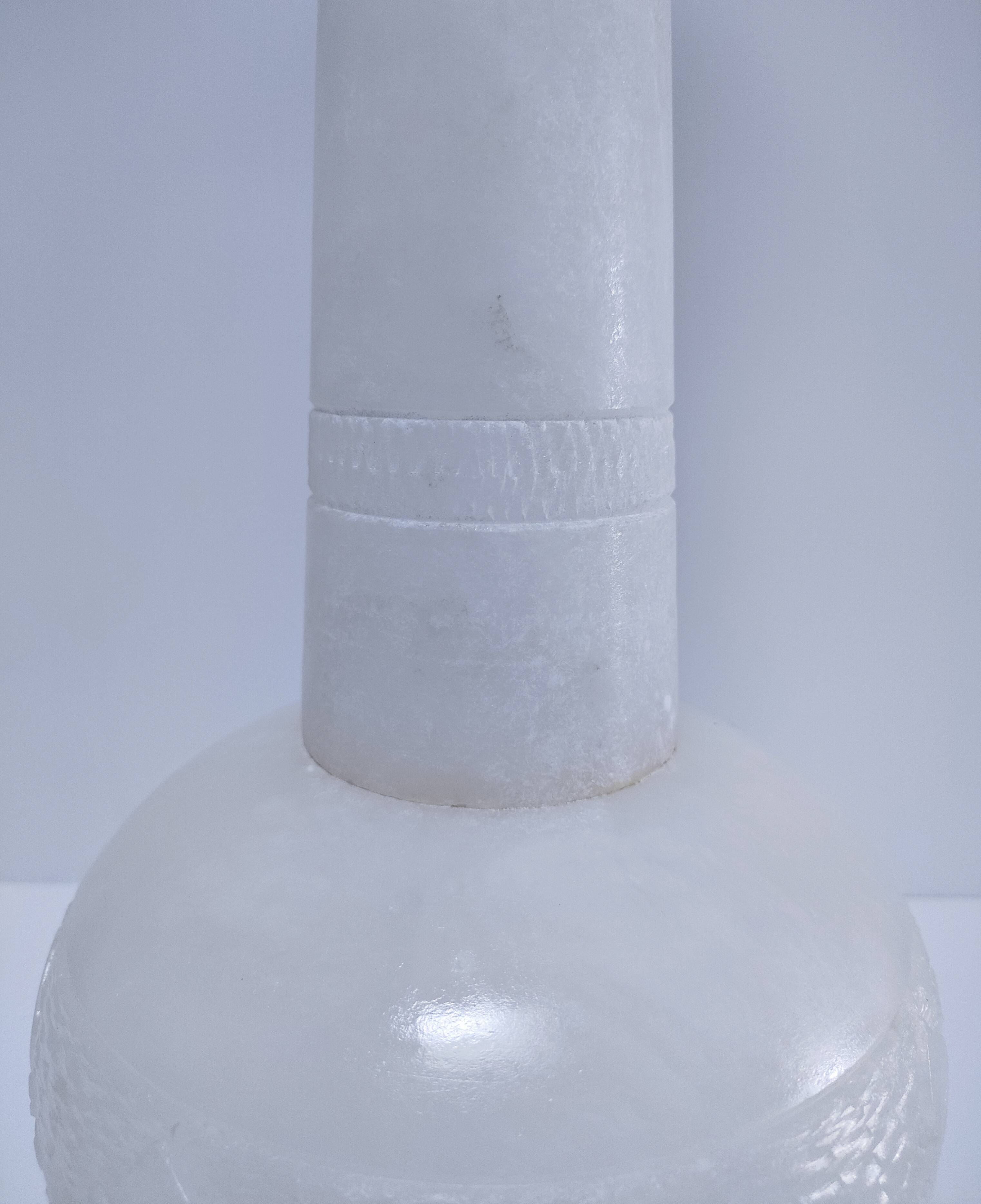 high alabaster vase xl h. 40.5 cm vintage