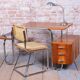 Czech Bauhaus Writing Desk in Walnut and Chrome attributed to Robert Slezak for Slezak Factories, 1940s