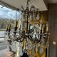 Crystal and bronze chandelier