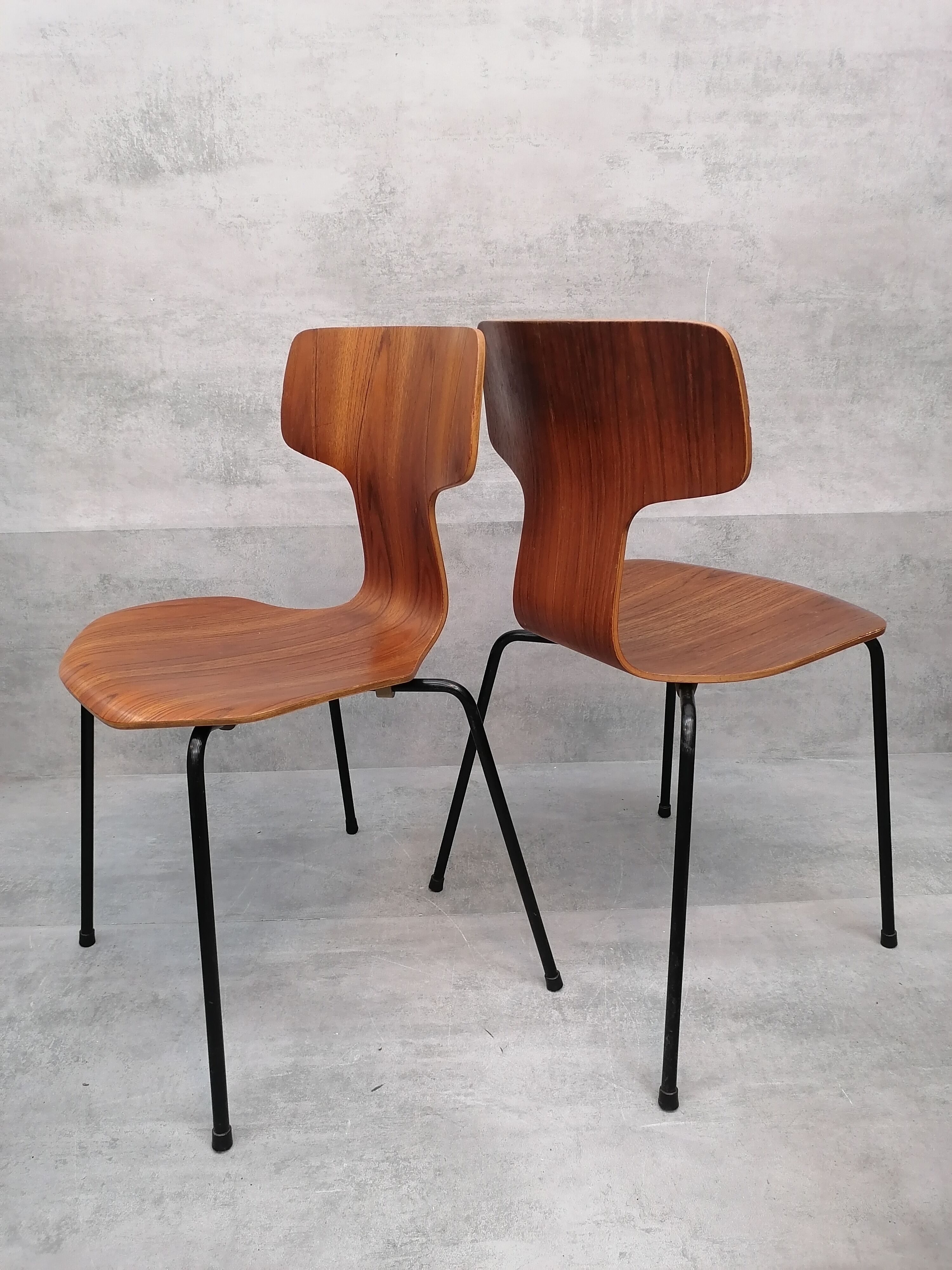 Set of 2 model 3103 Hammer chairs by Arne Jacobsen for Fritz Hansen, Denmark , 1969