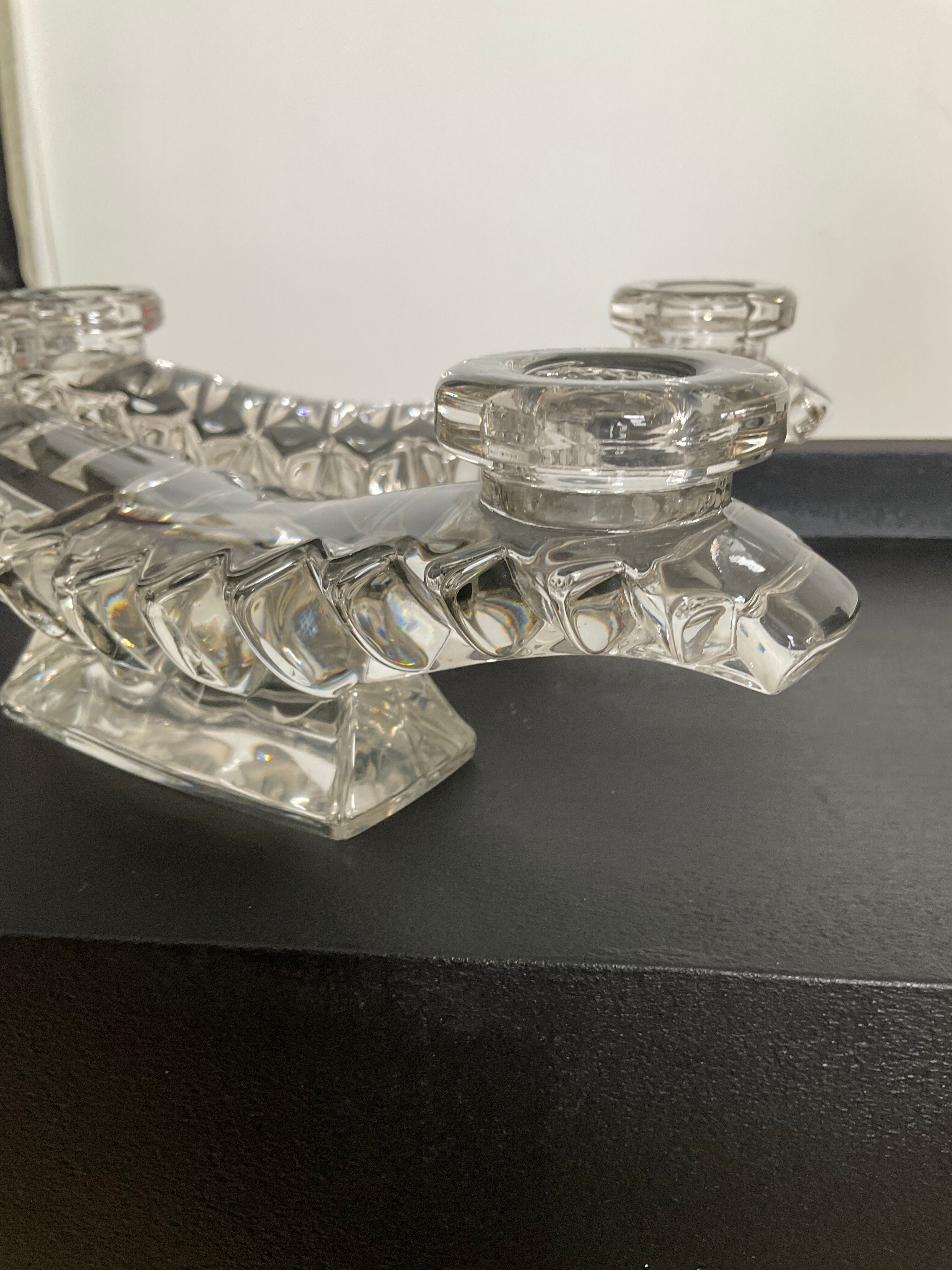 Pair of Art Deco glass chandeliers