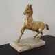 Statuette cheval en laiton et socle en marbre