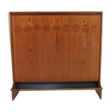 Bar à cocktails design danois vintage en bois de teck par Johannes Andersen