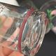 Carafe and four glasses in painted crystal, Hartzviller crystal factory, 1970