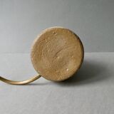 Sandstone lamp with its original wool lampshade, 1970s