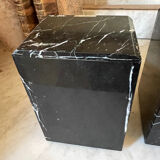 pair of Art Deco bookends in black marble and onyx