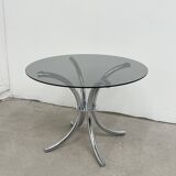 Chrome coffee table / tinted glass