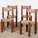 Set of 4 straw-seated wooden chairs, 1950.
