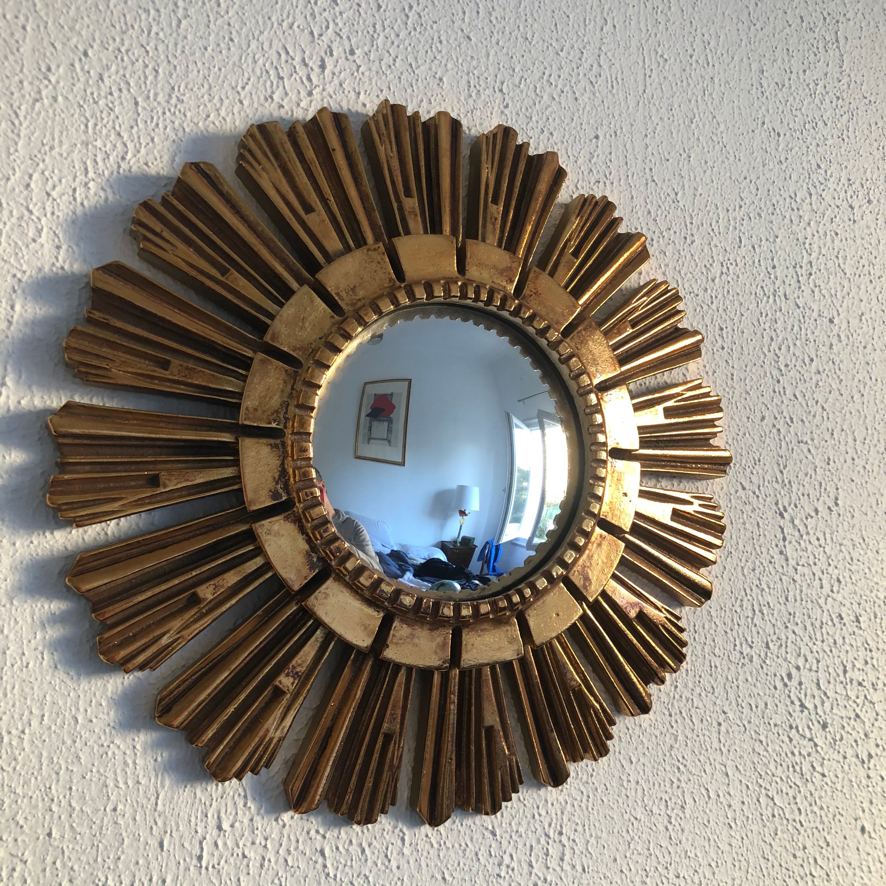 Mirror sun vintage golden witch eye 1960 - 40 cm