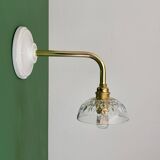 Vintage glass cut lampshade wall light - tableware collection -