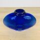Vase lentille verre soufflé bleu