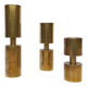 3 Scandinavian candlesticks in solid brass Thelma Zoega, Sweden, 1976