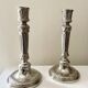 Antique silver-plated candlesticks in classic style