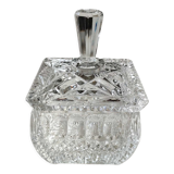 Beautiful Vintage sugar bowl square crystal shape. Cross patterns, diamonds, scales