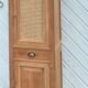 Small renovated cupboard: bonnetière / tall boy in raw solid wood.