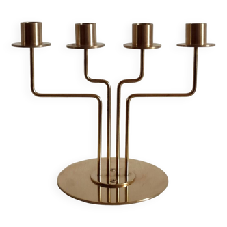Vintage Ikea Pärlband 4-branched brass candlestick
