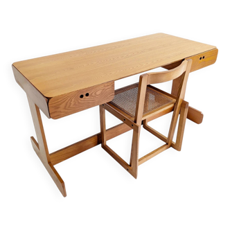 Midcentury desk & matching armchair by Derk Jan De Vries 1970s